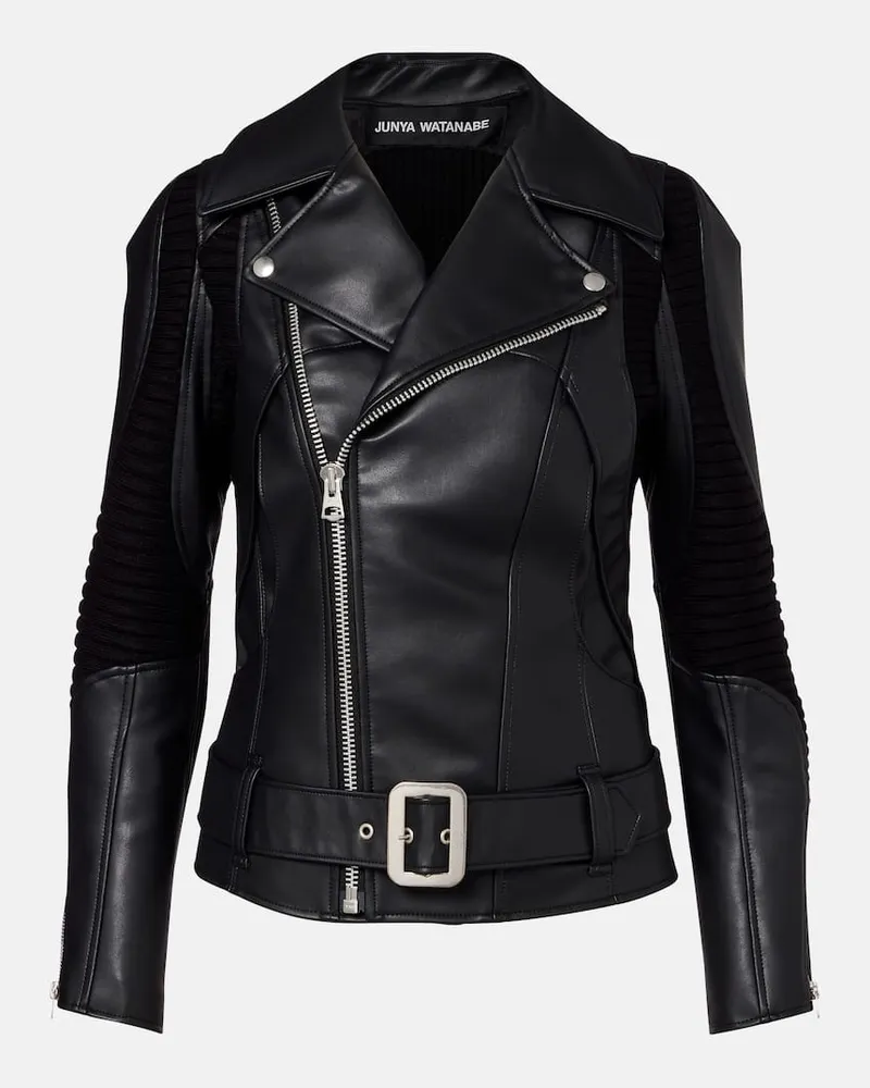 Junya Watanabe Jacke aus Lederimitat Schwarz