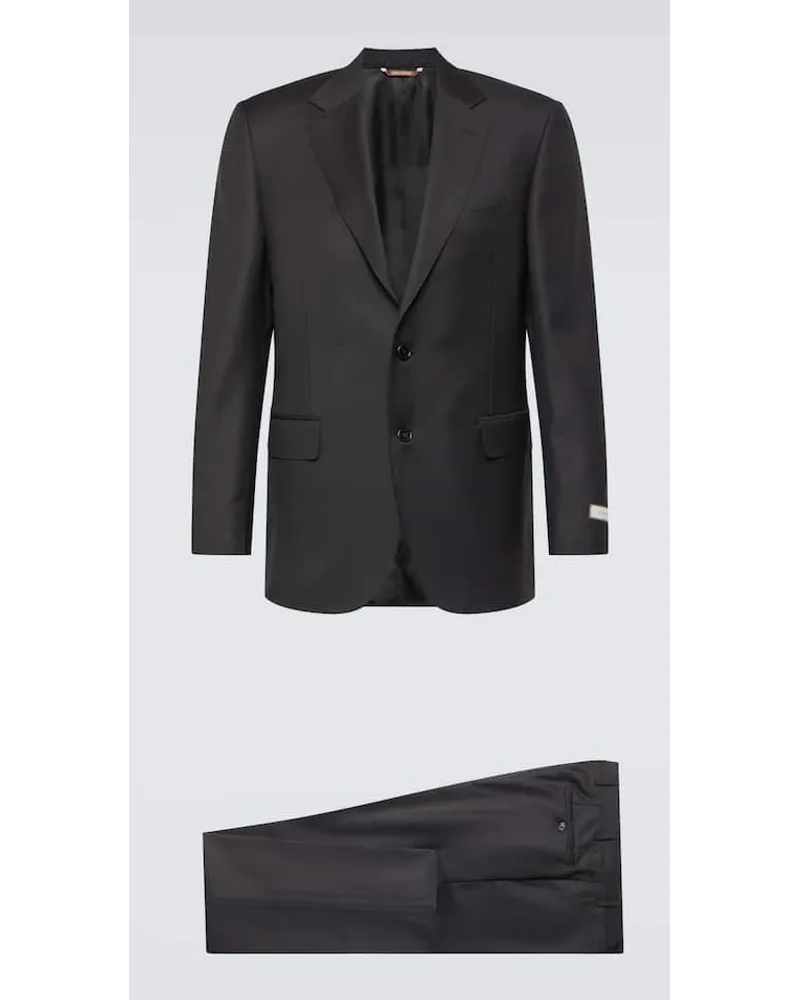 Canali Anzug aus Wolle Schwarz