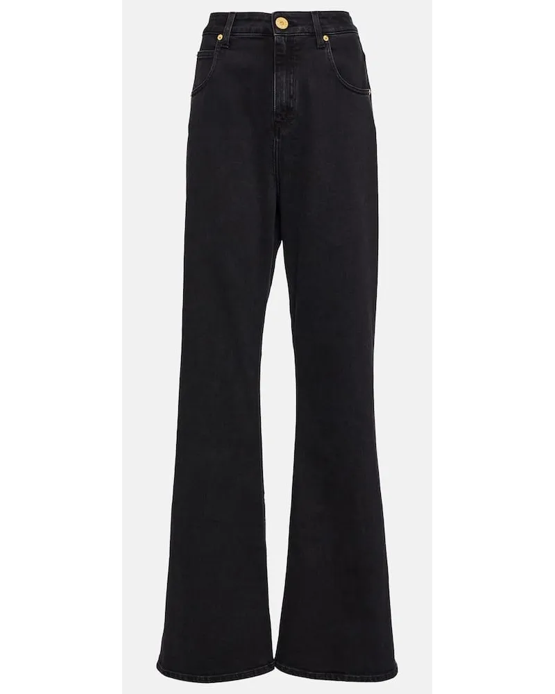 Balmain High-Rise Flared Jeans Schwarz