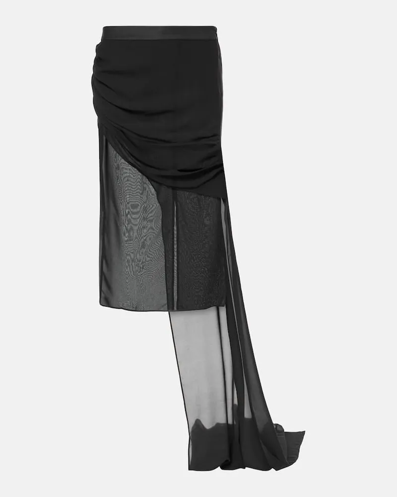 DIDU Midirock aus Chiffon Schwarz