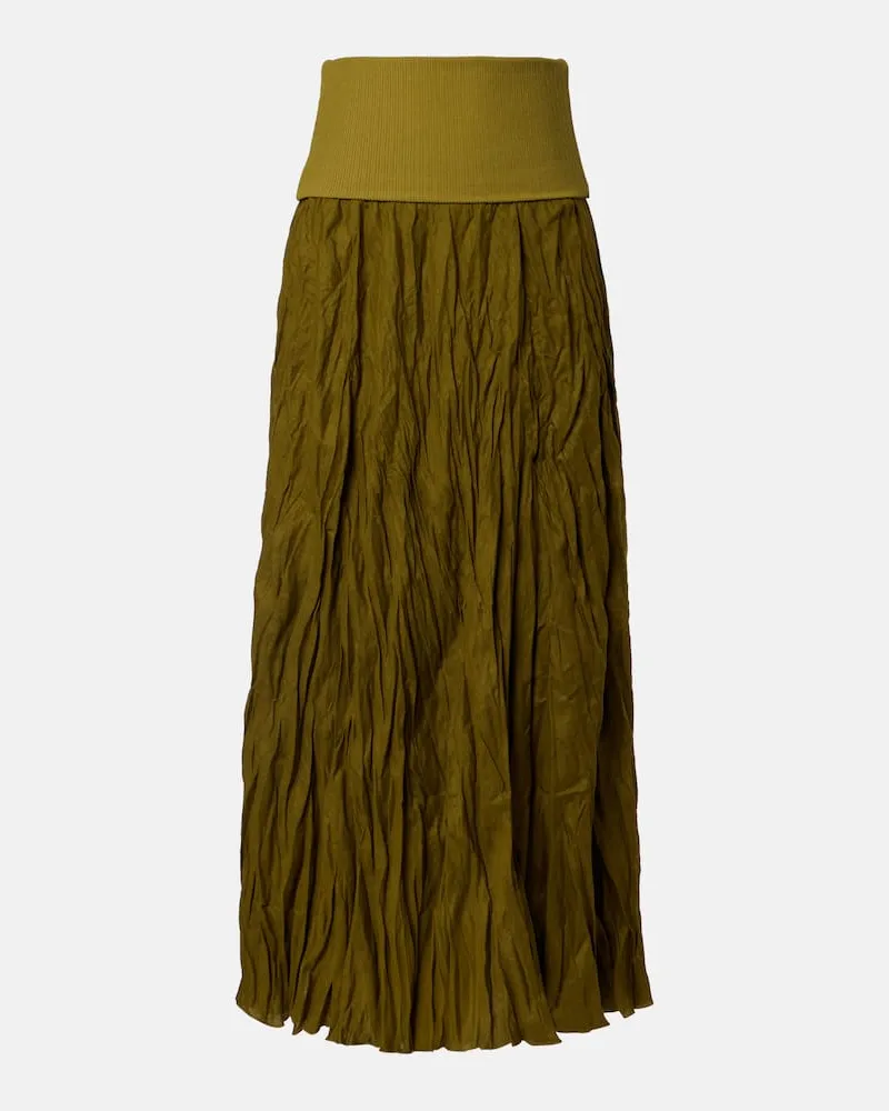 Johanna Ortiz Maxirock aus einem Leinengemisch Grün