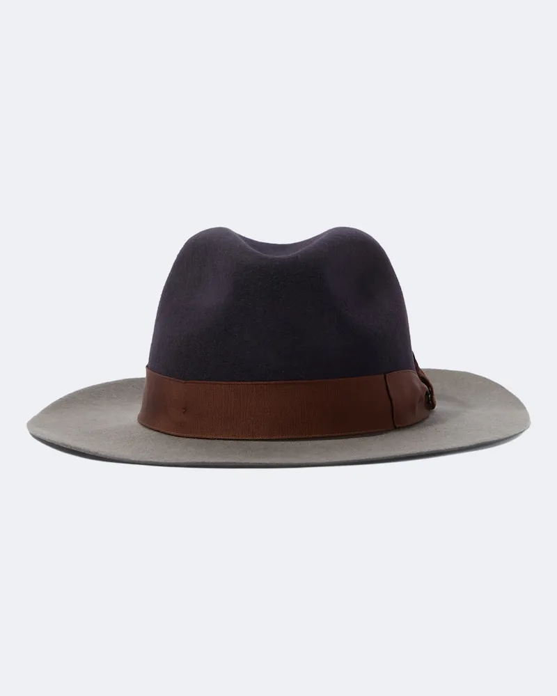 Borsalino Fedora-Hut Scott aus Wolle Blau