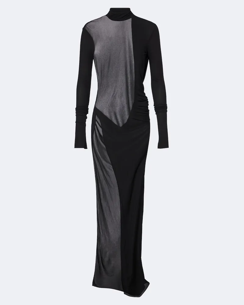 Gucci Maxikleid aus Crêpe-Jersey Schwarz
