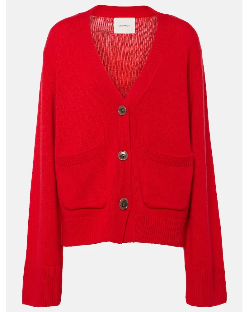 Lisa Yang Cardigan Danni aus Kaschmir Rot