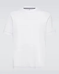 Brunello Cucinelli T-Shirt aus Baumwoll-Jersey Weiss