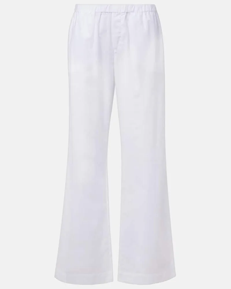 ASCENO Gerade Hose Rosa aus Baumwolle Weiß