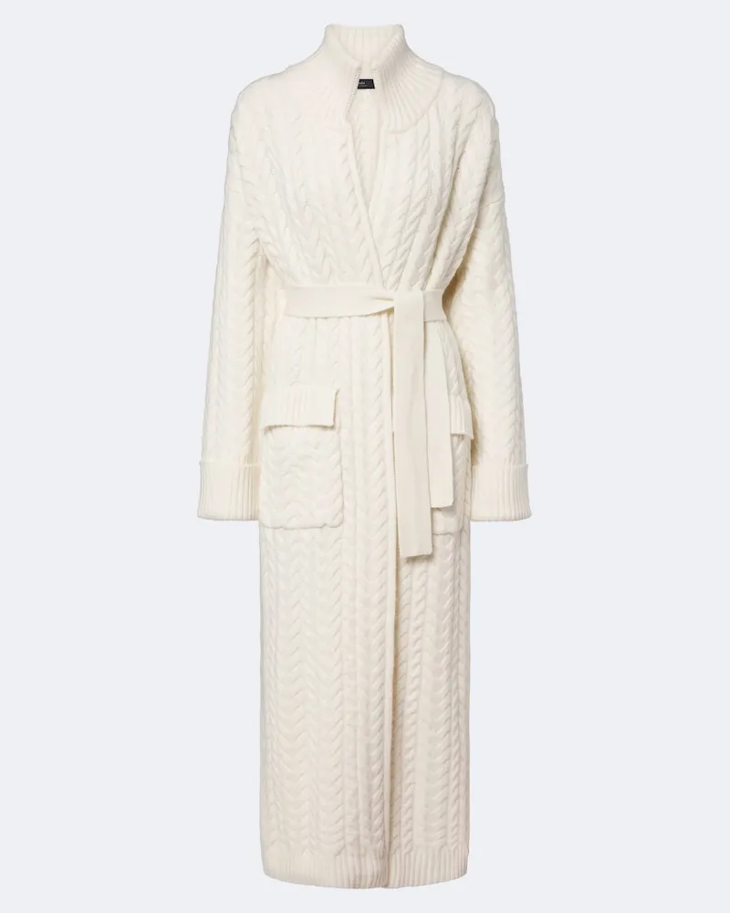 arch4 Langer Cardigan Bond Street aus Kaschmir Weiß