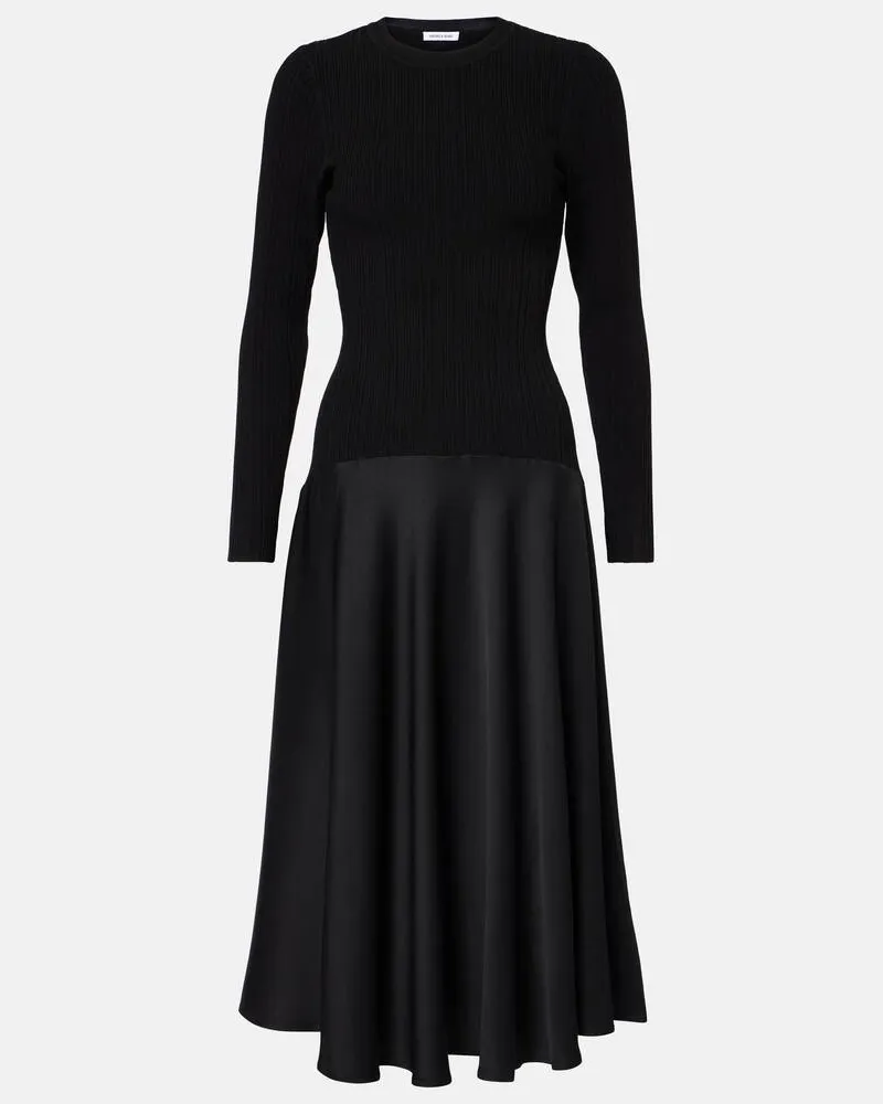 Veronica Beard Midikleid Vaughn mit Satin Schwarz