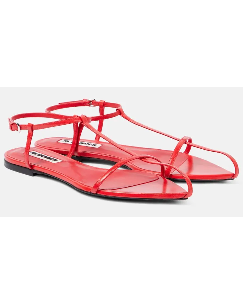 Jil Sander Sandalen aus Leder Rot