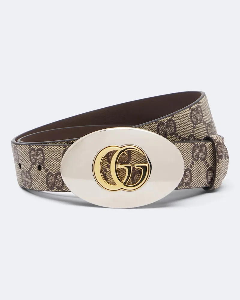 Gucci Gürtel Double G aus Canvas Beige