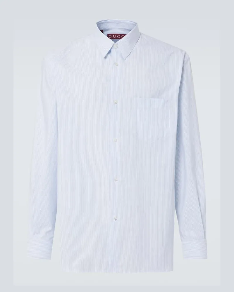 Gucci Hemd aus Baumwollpopeline Blau