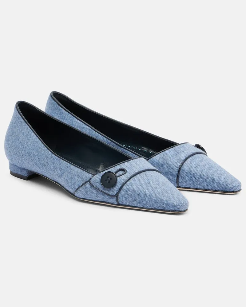 Manolo Blahnik Ballerinas Lulamae Blau