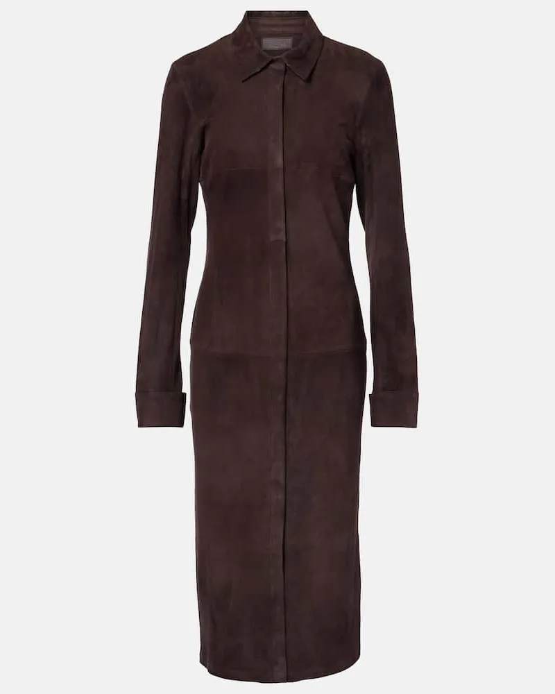 Stouls Midikleid Becky aus Veloursleder Braun