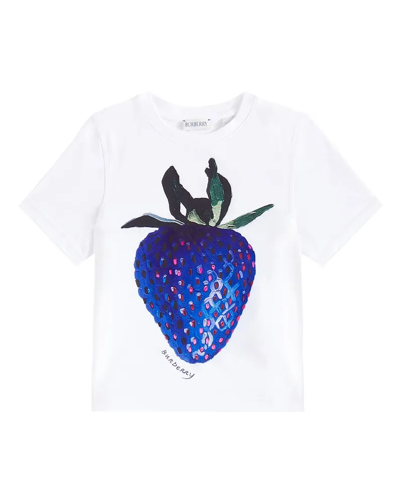 Burberry T-Shirt Cedar Strawberry aus Baumwolle Weiß