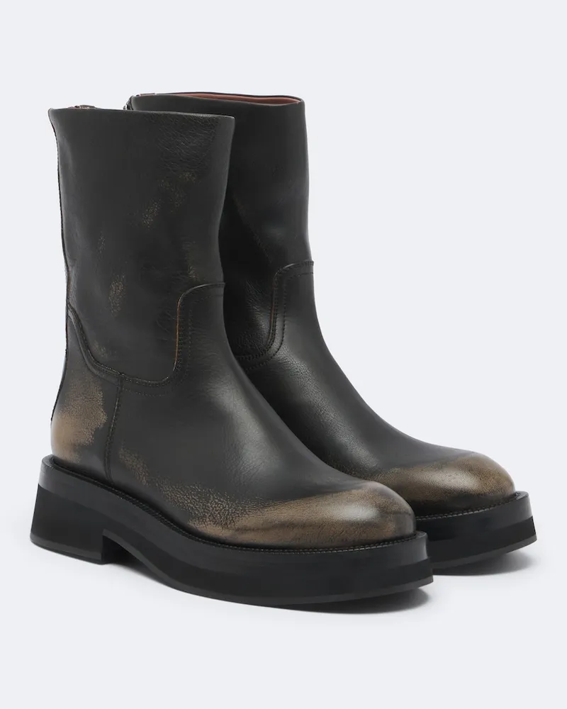 Paris Texas Ankle Boots Napa aus Leder Schwarz