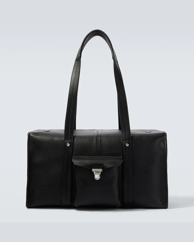 Christophe Lemaire Tote Bag Soft Gear aus Leder Schwarz