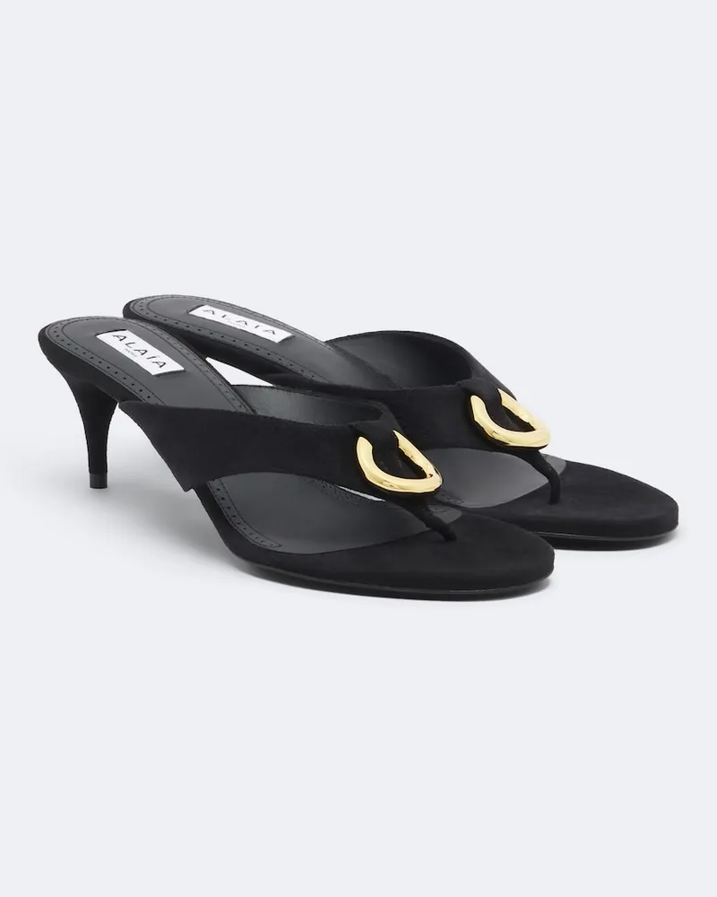 Alaïa Alaïa Zehensandalen Infra aus Veloursleder Schwarz