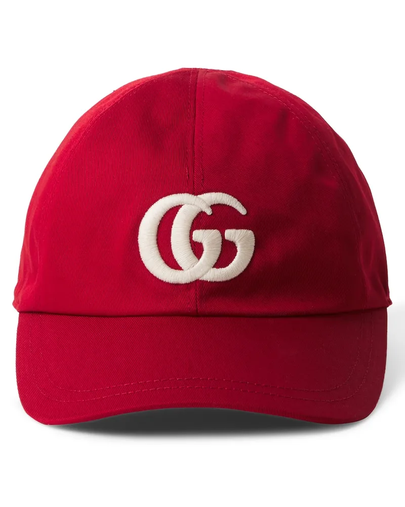 Gucci Baseballkappe GG aus Baumwolle Rot