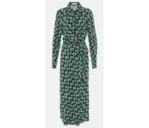 Bedrucktes Wickelkleid Tori aus Crêpe