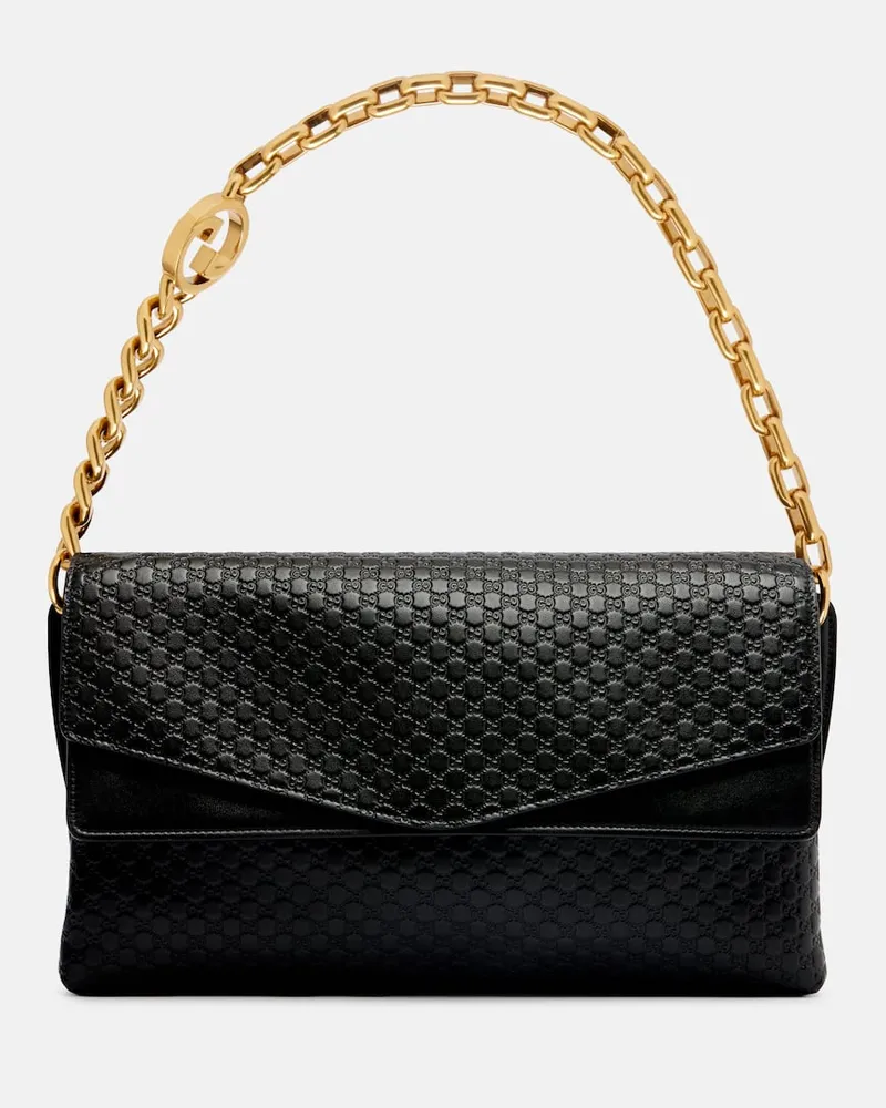 Gucci Schultertasche Interlocking G Large aus Leder Schwarz