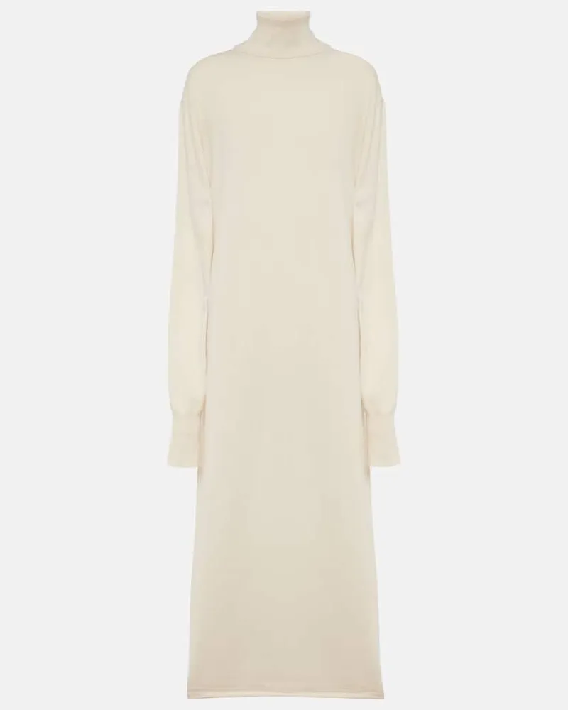 Jil Sander Midikleid aus Kaschmir Weiß