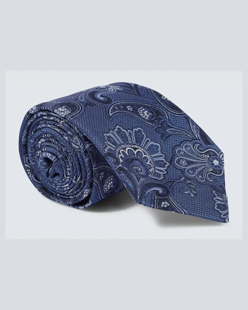 Etro Krawatte aus Seiden-Jacquard Blau
