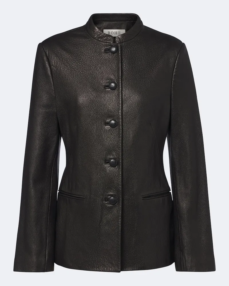 Róhe Róhe Lederjacke Schwarz