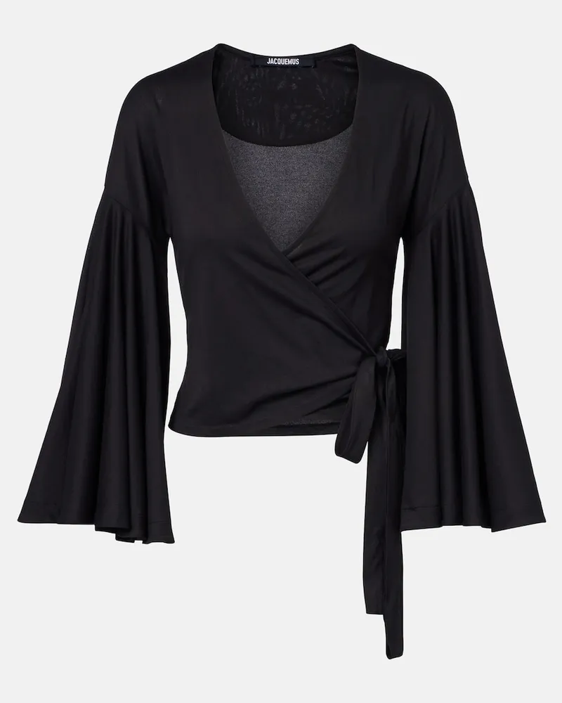 Jacquemus Wickeltop Ventadou Schwarz