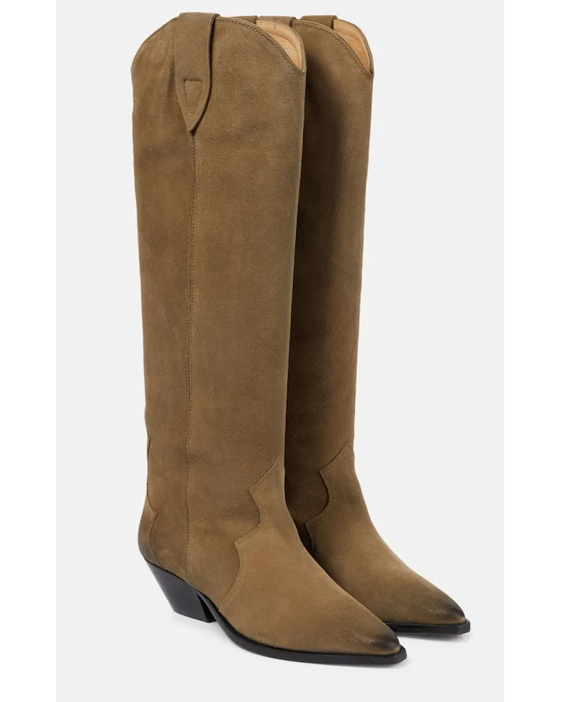 Isabel Marant Westernstiefel Lomero aus Veloursleder Beige