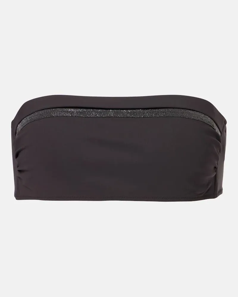Brunello Cucinelli Bikini-Oberteil Monili Braun