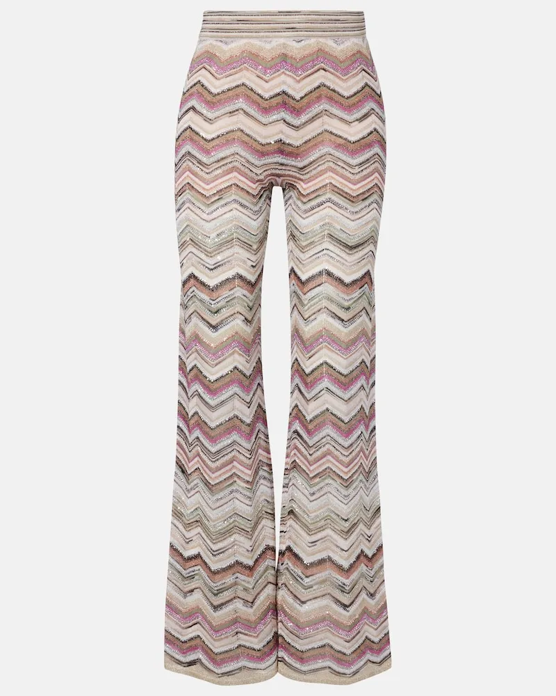 Missoni Weite Hose Zig Zag aus Lamé Multicolor