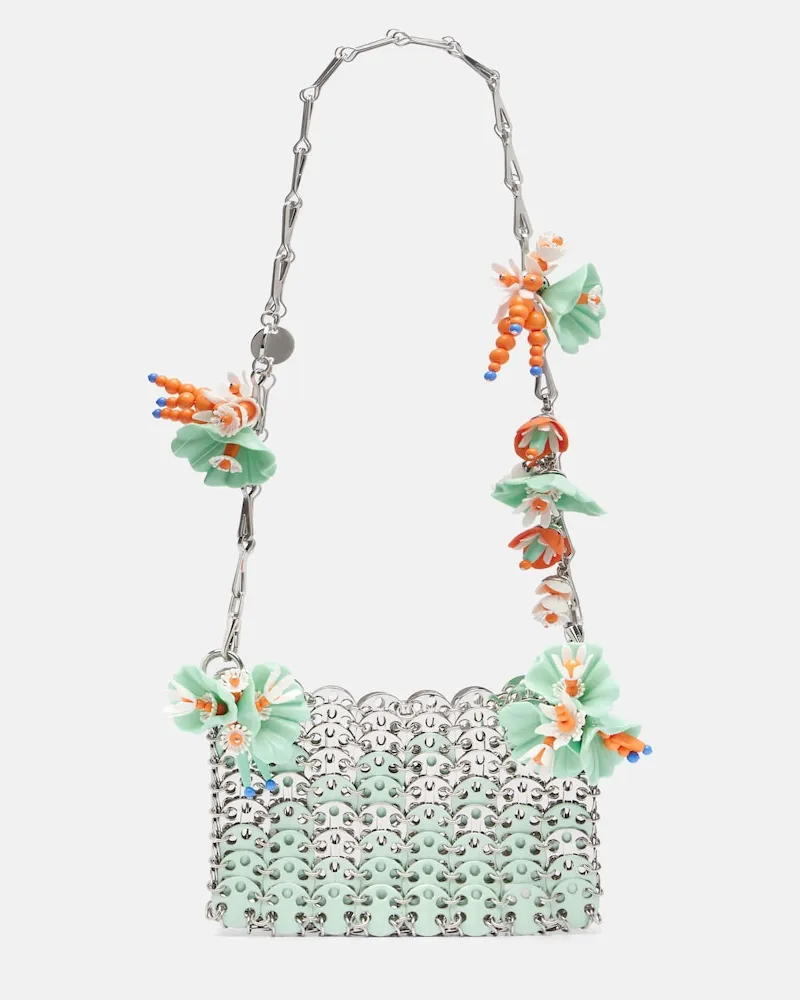 Paco Rabanne Verzierte Schultertasche Sac A Main Small Silber