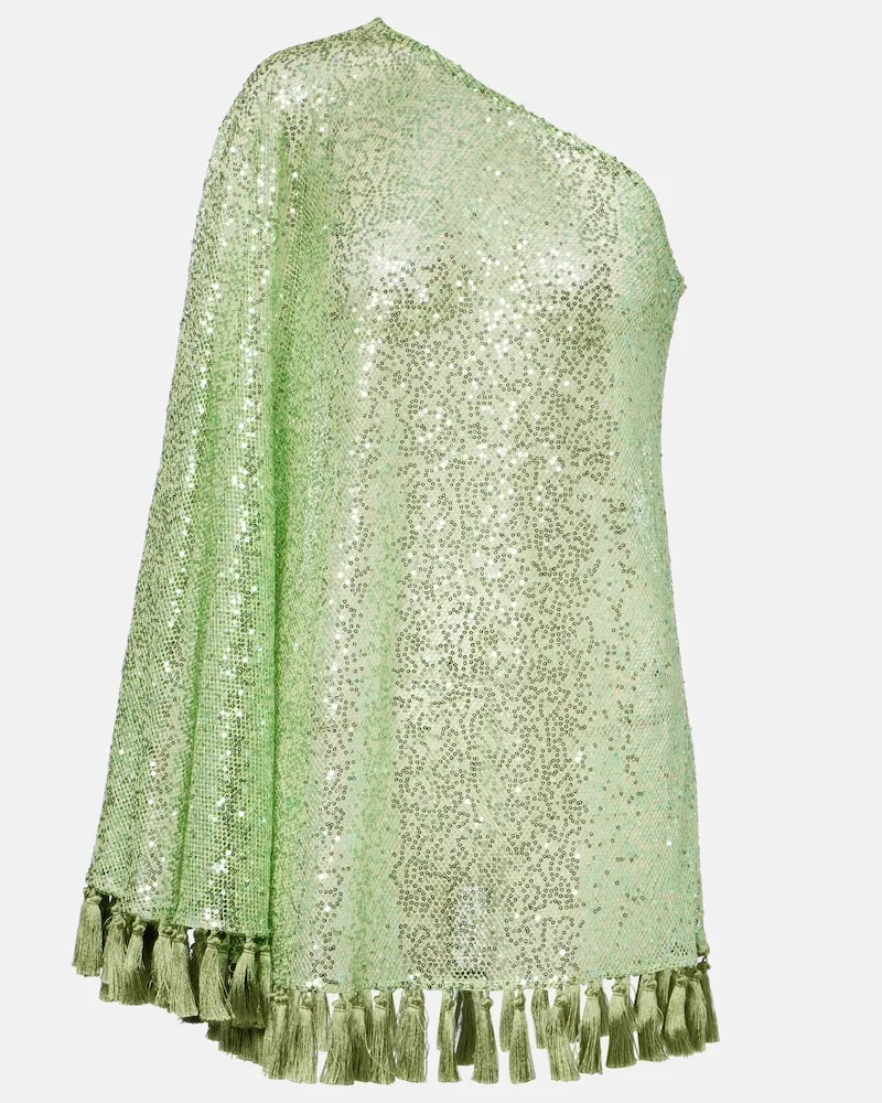 Taller Marmo On-Shoulder-Minikleid Es Trench mit Pailletten Grün