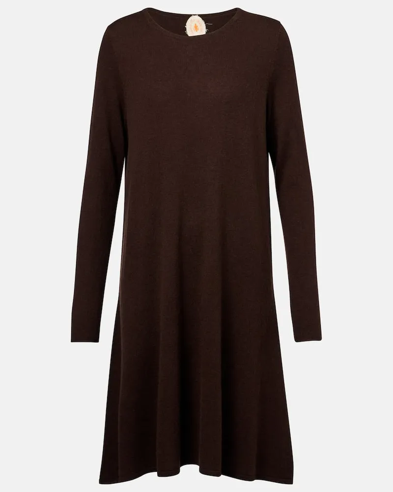 Jardin des Orangers Midikleid aus Wolle und Kaschmir Braun