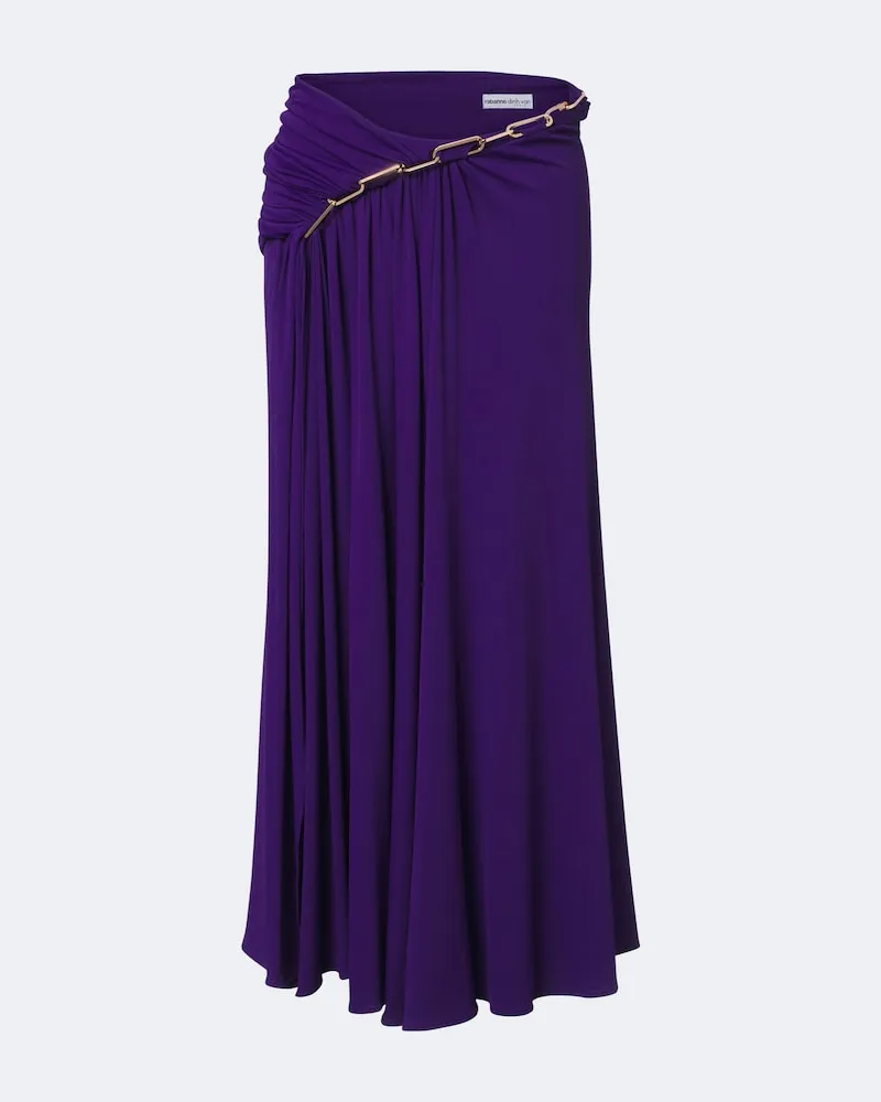 Paco Rabanne X Dinh Van Verzierter Maxirock aus Crêpe Violett