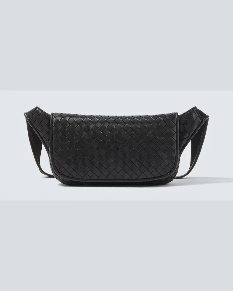 Bottega Veneta Gürteltasche Veneto Intrecciato aus Leder Schwarz