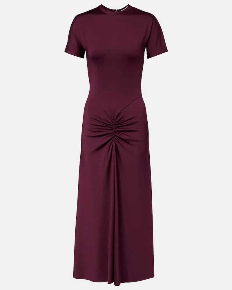 Victoria Beckham Midikleid aus Jersey Burgunderrot