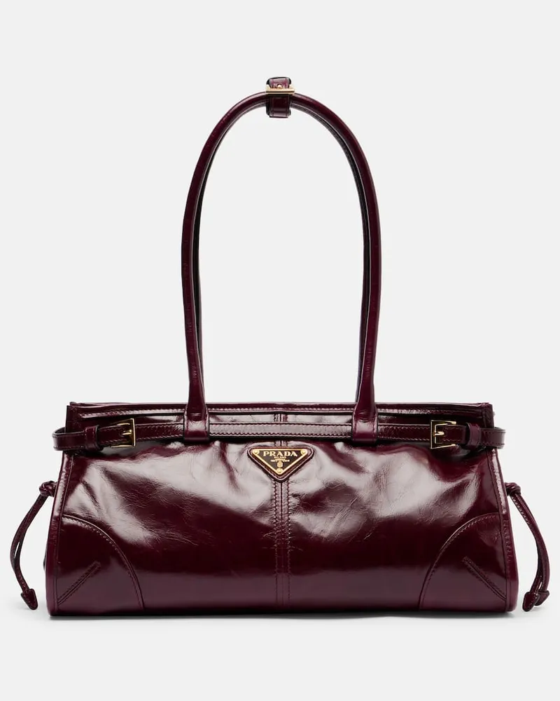 Prada Tote Bag Prada Bonnie Medium aus Leder Burgund