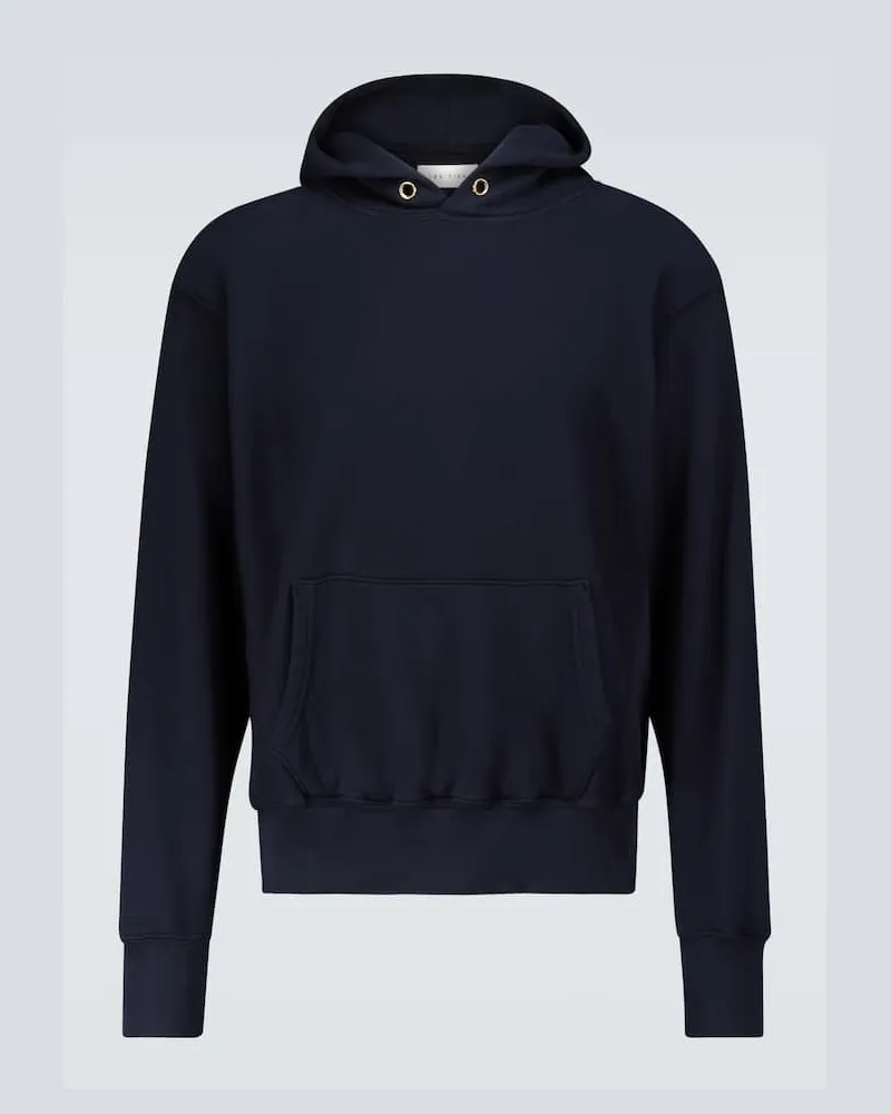 LES TIEN Cropped-Hoodie aus Baumwolle Blau