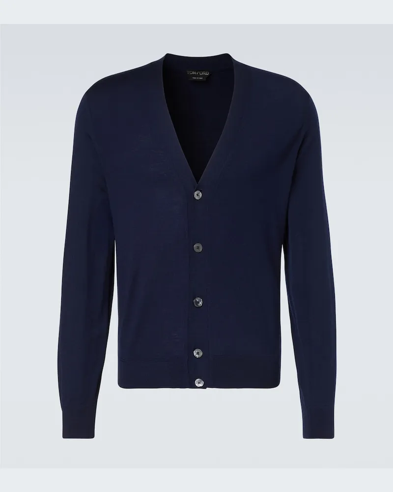 Tom Ford Cardigan aus Wolle Blau