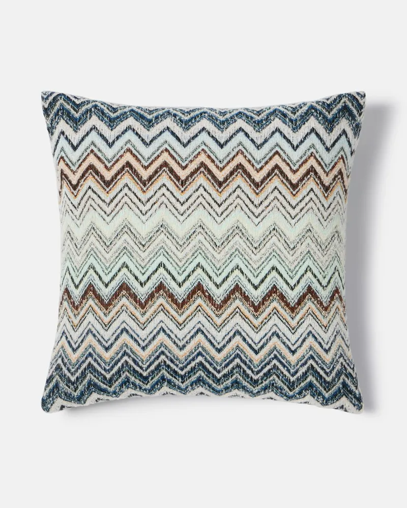 Missoni Kissen Forest aus einem Baumwollgemisch Blau