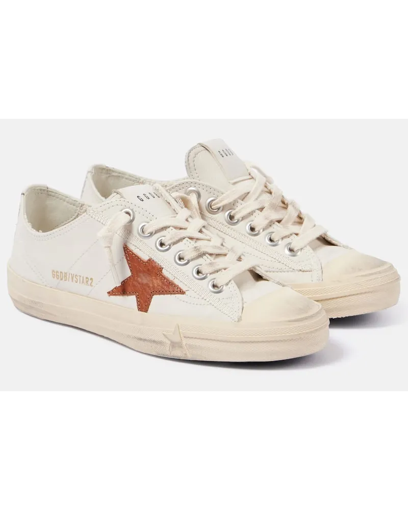 Golden Goose Sneakers V-Star 2 aus Leder Weiss