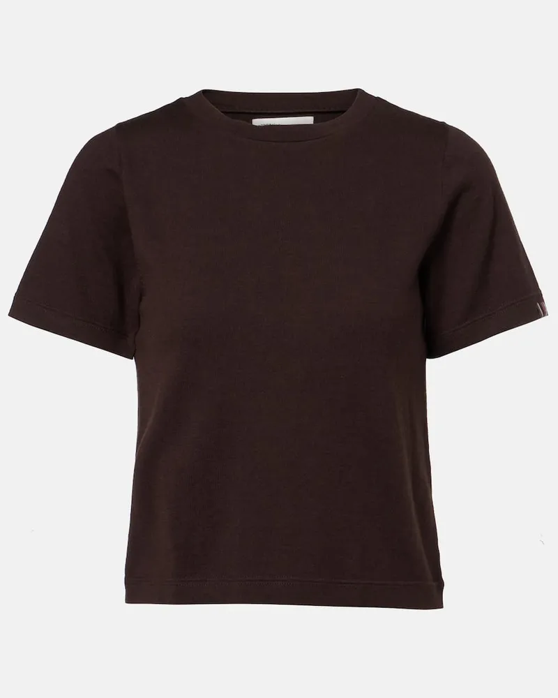 extreme cashmere T-Shirt Tina aus Baumwolle und Kaschmir Braun