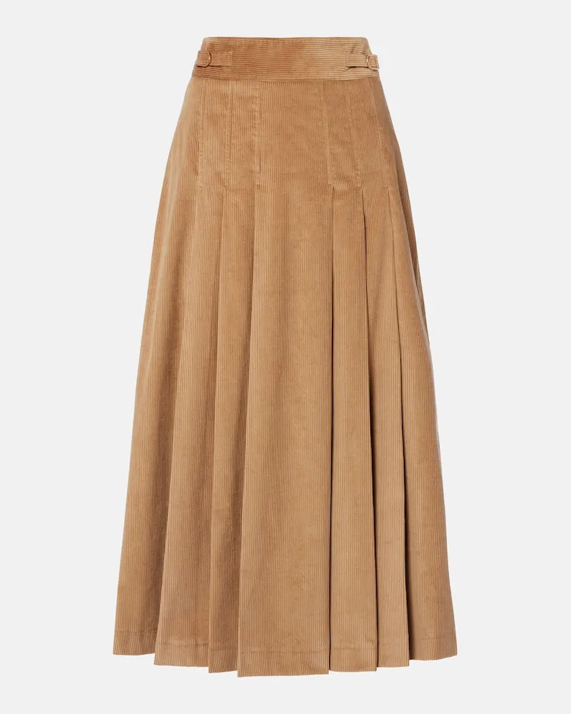 Gabriela Hearst Midirock Wesley aus Baumwoll-Cord Beige