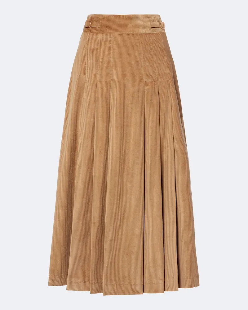 Gabriela Hearst Midirock Wesley aus Baumwoll-Cord Beige