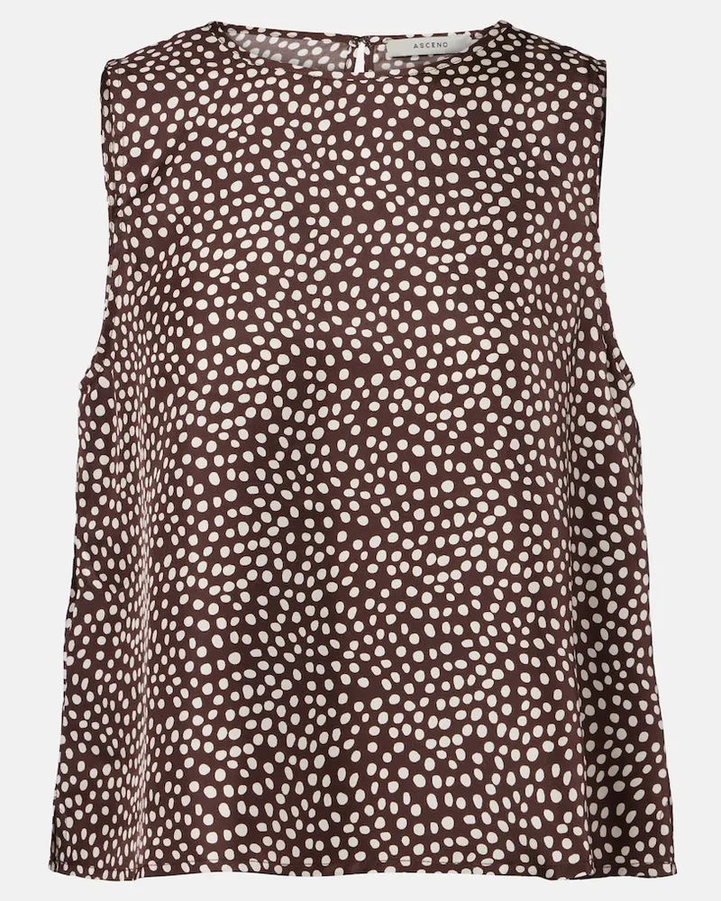 ASCENO Top Sofia aus Seiden-Twill Braun