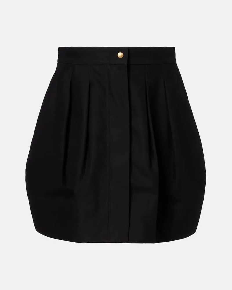 Max Mara Minirock aus Baumwoll-Twill Schwarz