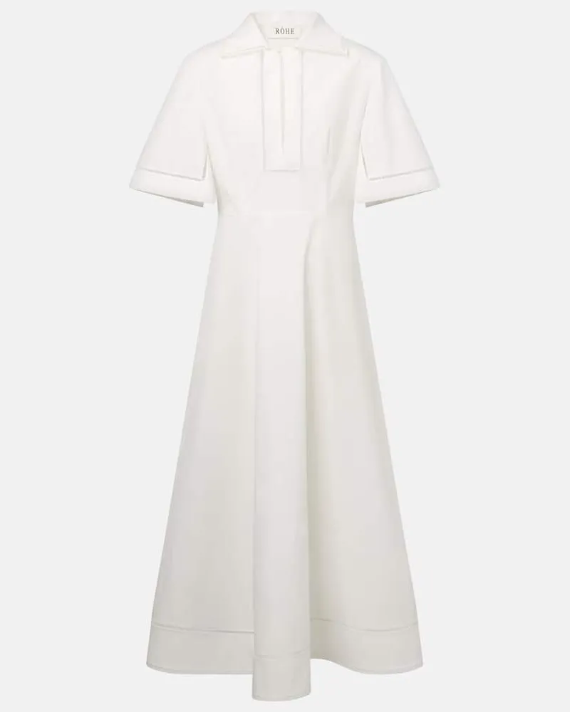 Róhe RÃ³he Besticktes Midikleid aus Baumwollpopeline Weiã
