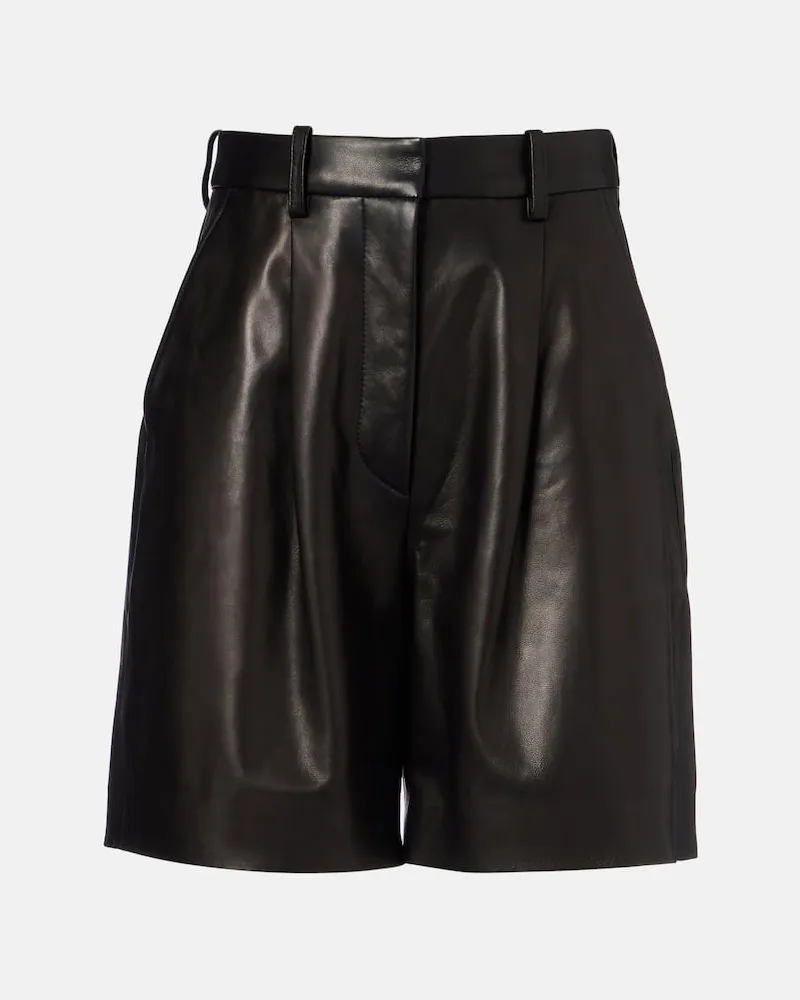 Joseph Shorts Suze aus Leder Schwarz