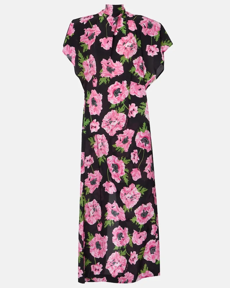 Stella McCartney Bedrucktes Maxikleid aus Seide Multicolor